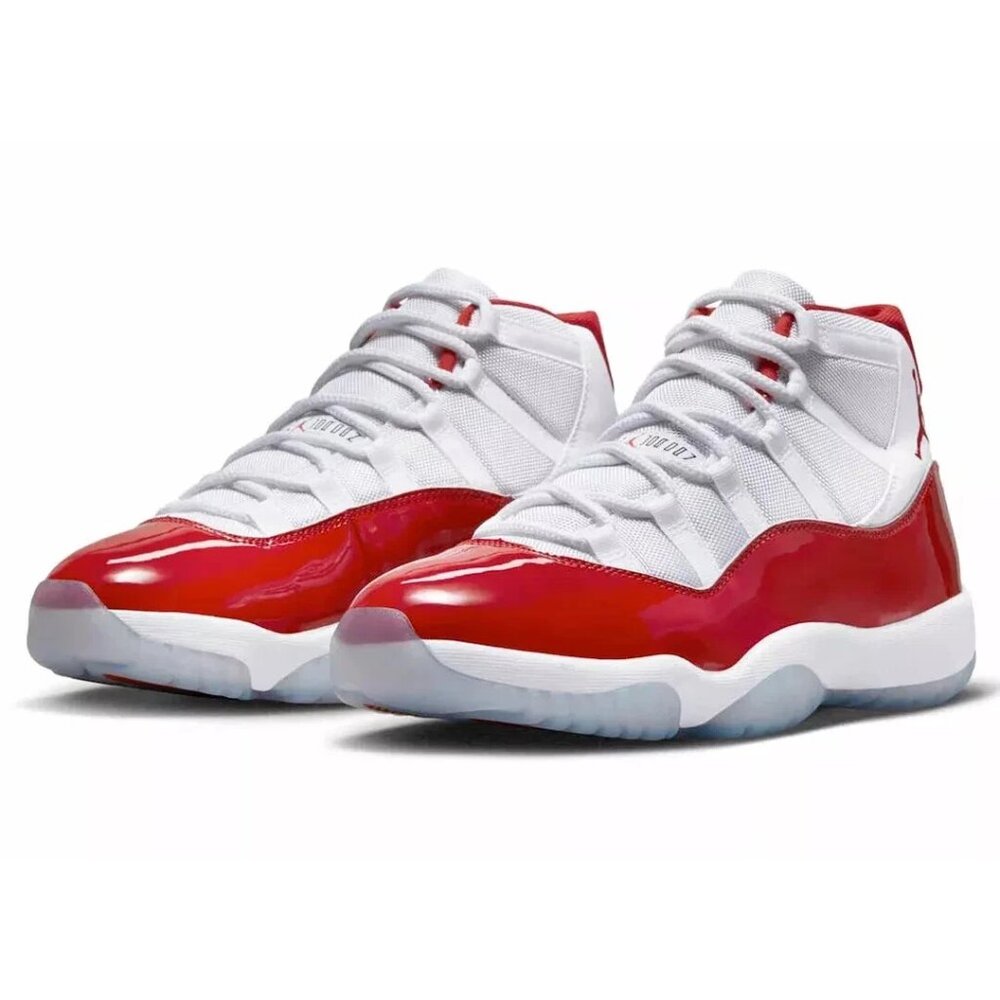 Red Air Men's Jordan 11 Retro Cherry Red White Top Sneakers Size 8